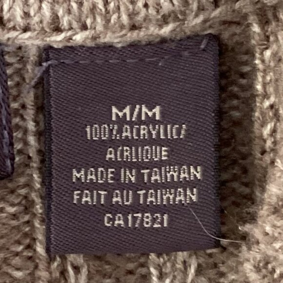 Van Heusen Men's Acrylic Knit Sweater V-Neck Pullover Size M Brown Chunky - Picture 7 of 7